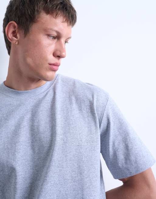 Topman oversized fit t-shirt in grey marl