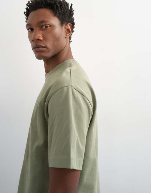 Topman relaxed fit t-shirt in khaki, 5 of 5