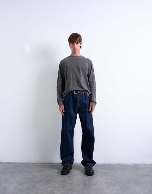 Topman – Relaxed-Fit-T-Shirt in verwaschenem Schwarz mit langen Raglanärmeln, 2 von 5