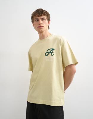 Topman relaxed fit T-shirt with Amor embroidery in washed yellow 5790₽