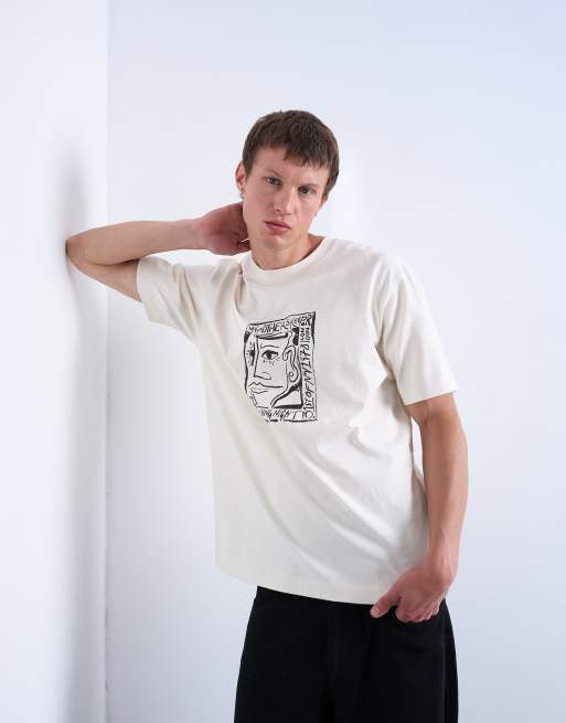 Topman relaxed fit t-shirt with front and back Mother's Keeper print in ecru, 4 of 5