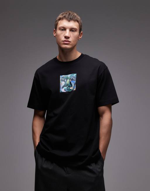 Topman relaxed fit t-shirt with front and back painted face TOPMAN LTD full graphic T-shirt
