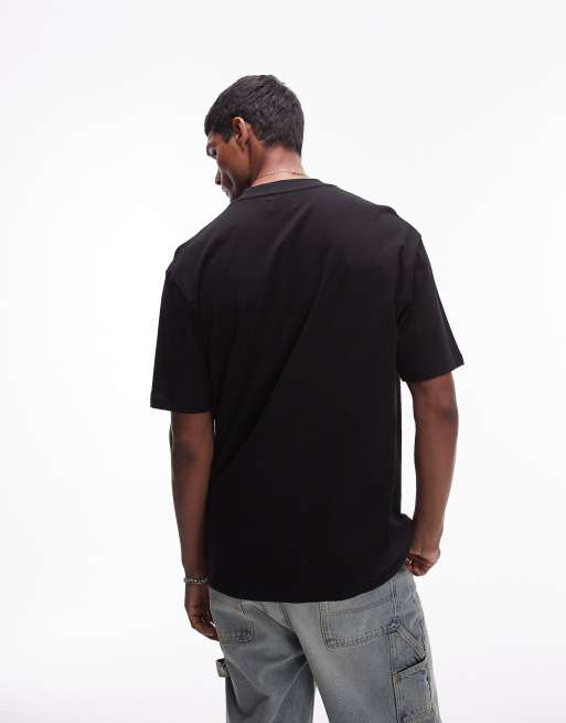 Topman relaxed fit t-shirt with Japanese floral print in black, 3 of 4