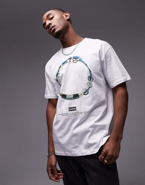 Topman relaxed fit t-shirt with Oasis print in white - view 1