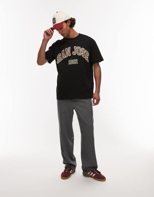 Topman relaxed fit t-shirt with San Jose print in black, 2 of 4