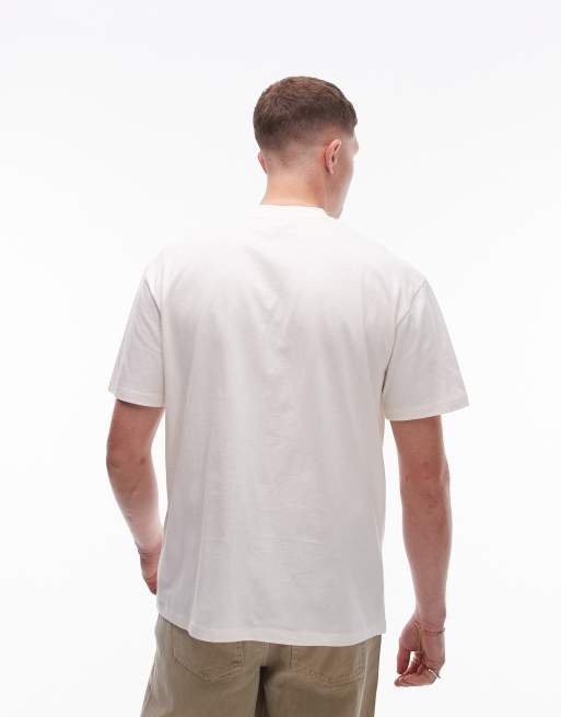 Topman relaxed fit t-shirt with table scene drawing print in ecru, 3 of 4