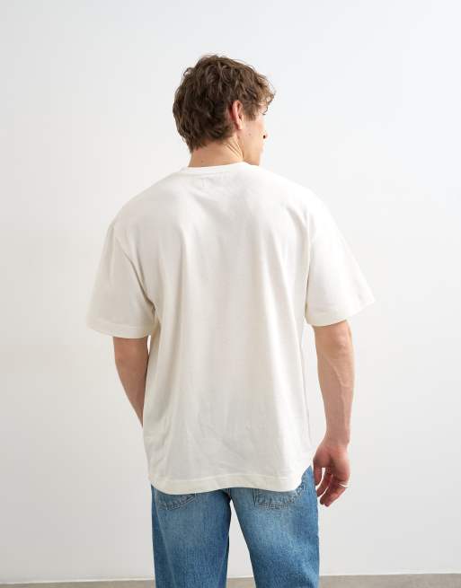 Topman relaxed fit t-shirt with 'Things are looking up' embroidery in ecru, 3 of 5