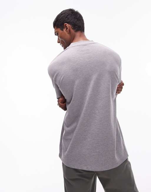 Topman relaxed fit t-shirt with tulip embroidery in heather gray, 4 of 4