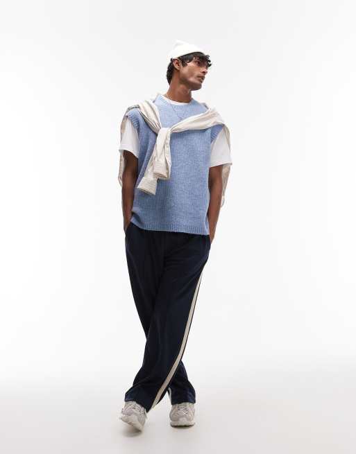 Topman relaxed fit vest in light blue, 2 of 4