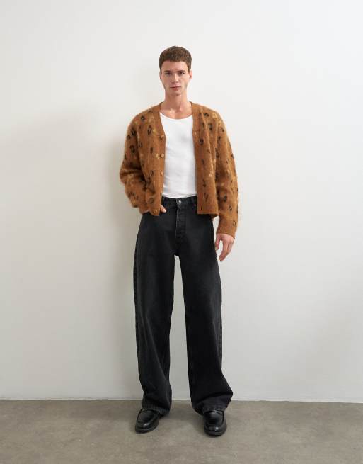 Topman relaxed fit vest met luipaardprint in lichtbruin, 4 van 5