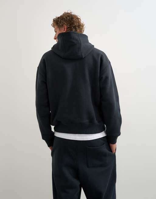 Topman relaxed-fit zware hoodie in zwart, 4 van 5