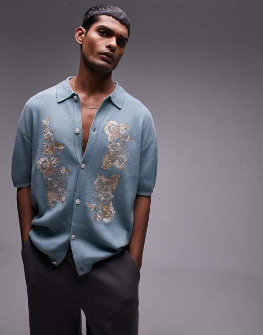 The Floral Embroidered Shirt - S