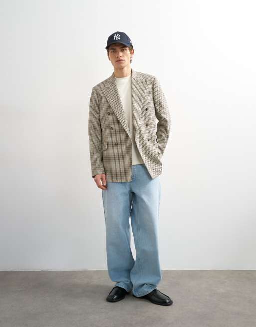 Topman relaxed gingham check blazer in multi, 2 of 5