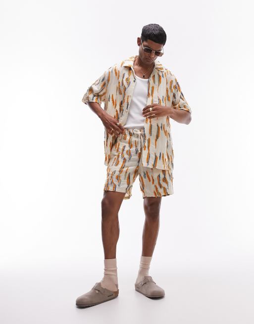 Topman relaxed jacquard shorts (part of a set)