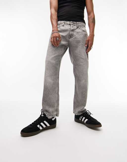 Topman relaxed jeans in dark washed grey tint ASOS