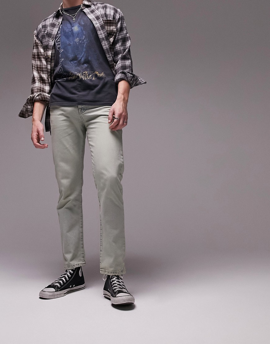 Topman relaxed jeans in light wash tint-Blue