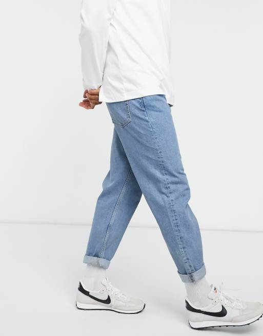 barbermaskine session Pløje Topman relaxed jeans in mid wash blue | ASOS