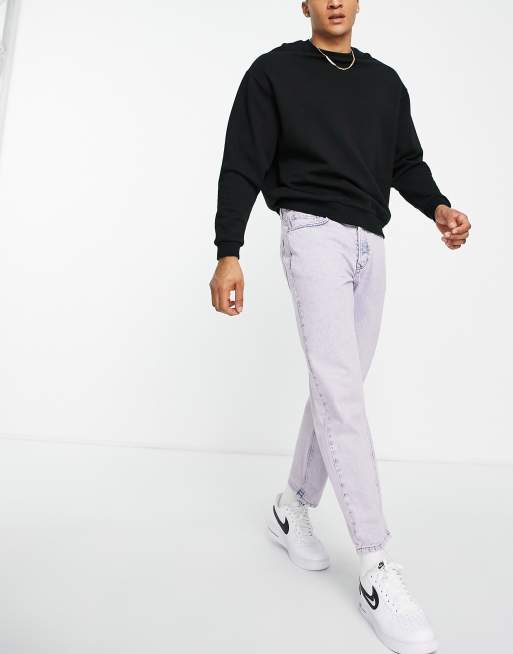Topman relaxed jeans in pink overdye