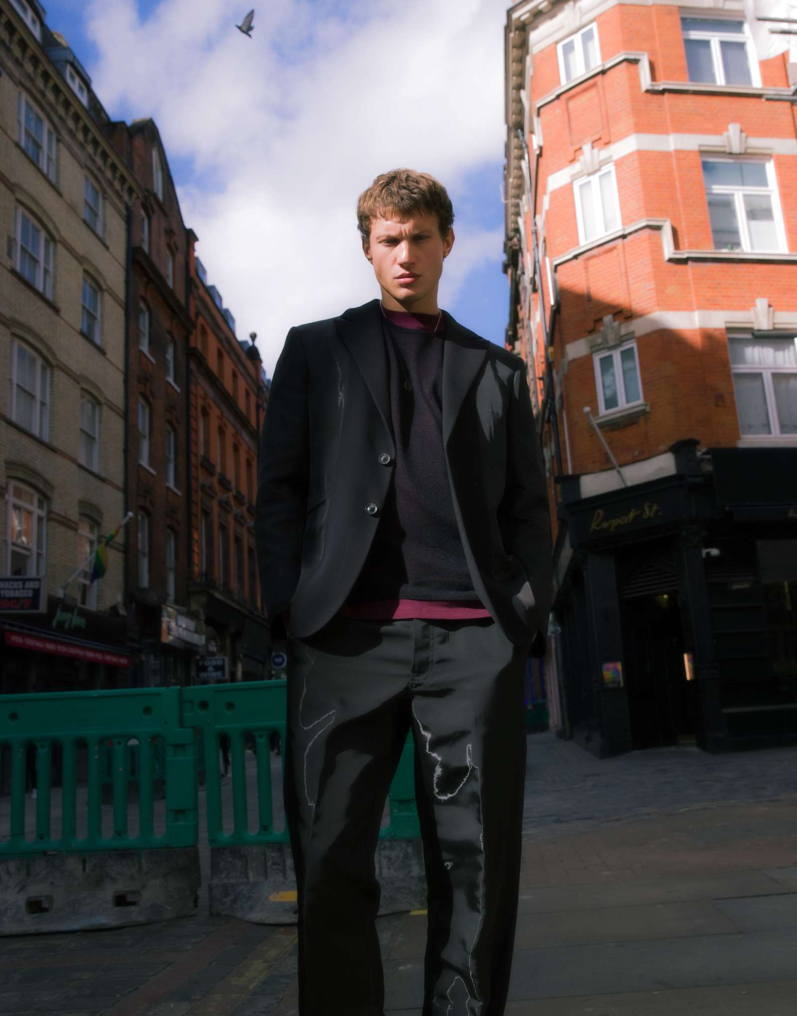 Свободный пиджак классический Topman черного цвета