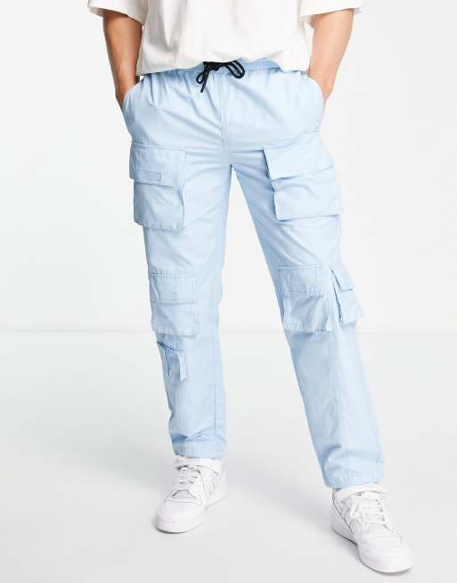 Blue Cargo Pocket Pants, Pants