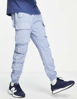 Topman relaxed nylon multi pocket cargo 