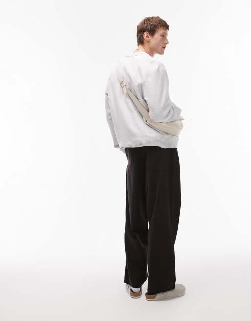 Topman relaxed ripstop trouser in black, 2 of 5