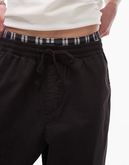 Topman relaxed ripstop trouser in black, 3 of 5