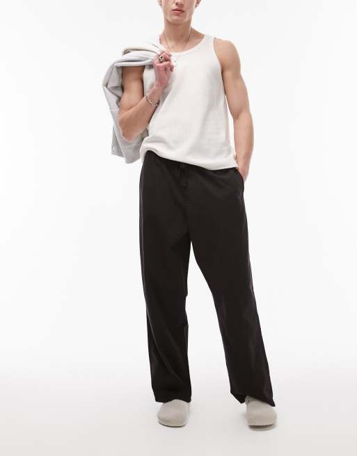 Topman relaxed ripstop trouser in black, 5 of 5