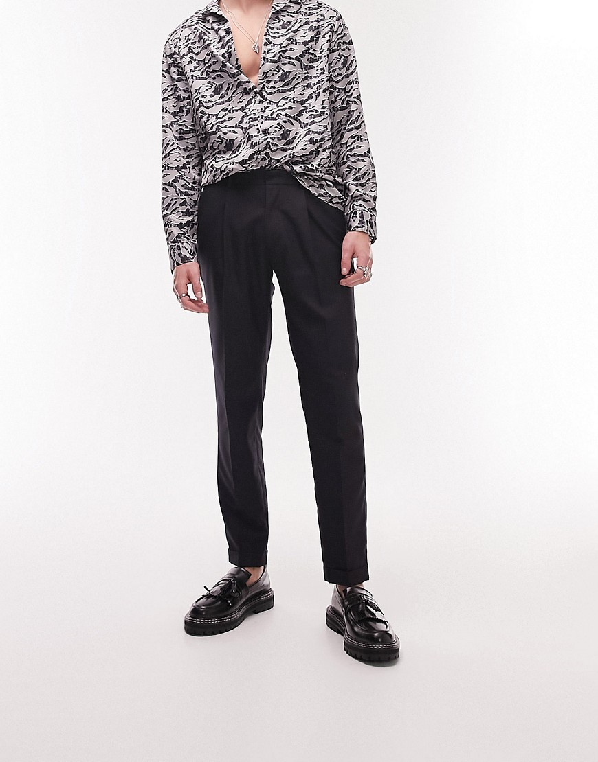 Topman relaxed ripstop trousers in navy