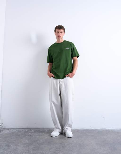 Topman relaxed Shibuya print t-shirt in dark green, 4 of 5