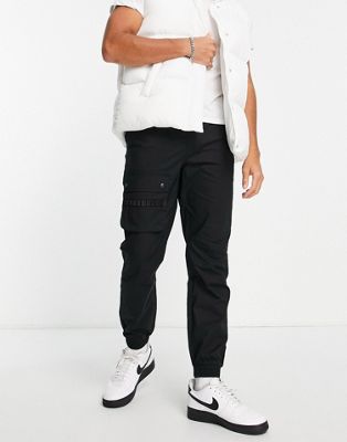 Topman relaxed signature cargo in black