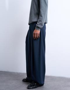 Model wearing Relaxed smart trousers in navy