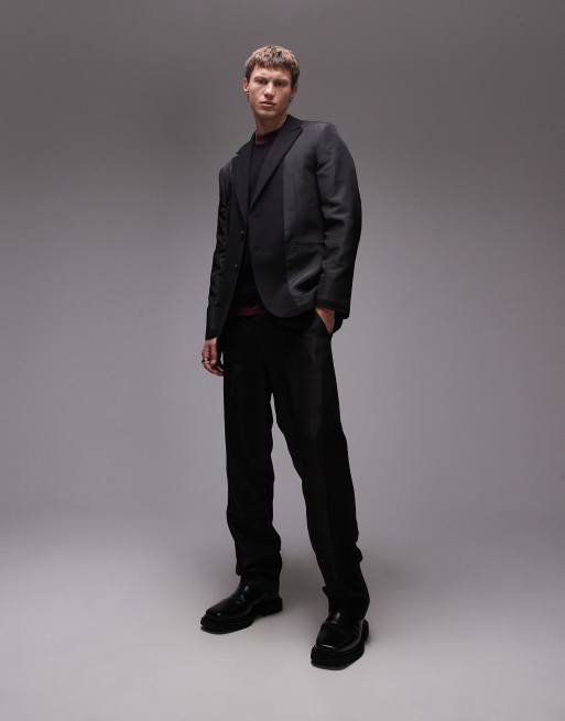 Topman relaxed suit in black
