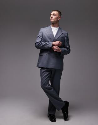 asos Topman relaxed suit in blue