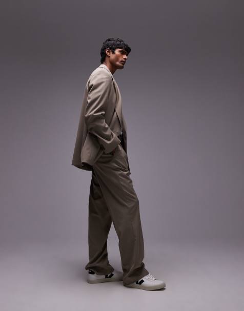 Topman relaxed suit in stone - view 1