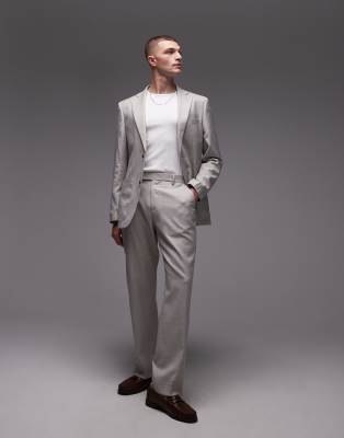 Shop Topman Relaxed Suit Jacket In Neutral