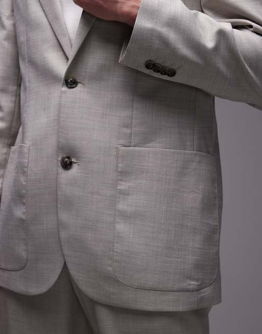 Topman relaxed suit jacket in stone, 3 of 5
