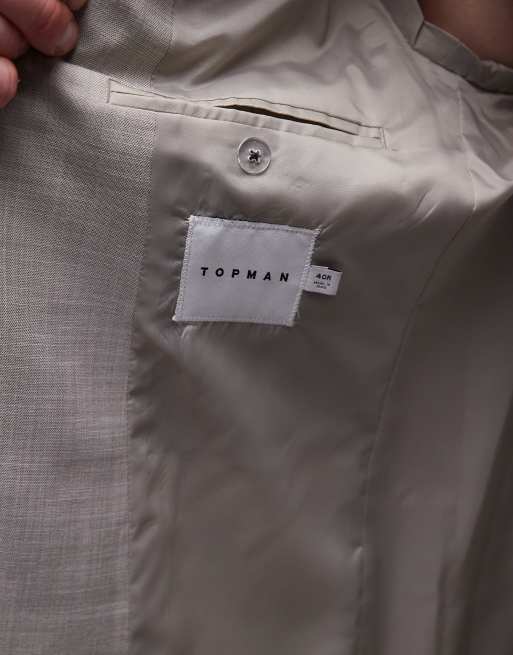 Topman relaxed suit jacket in stone, 4 of 5