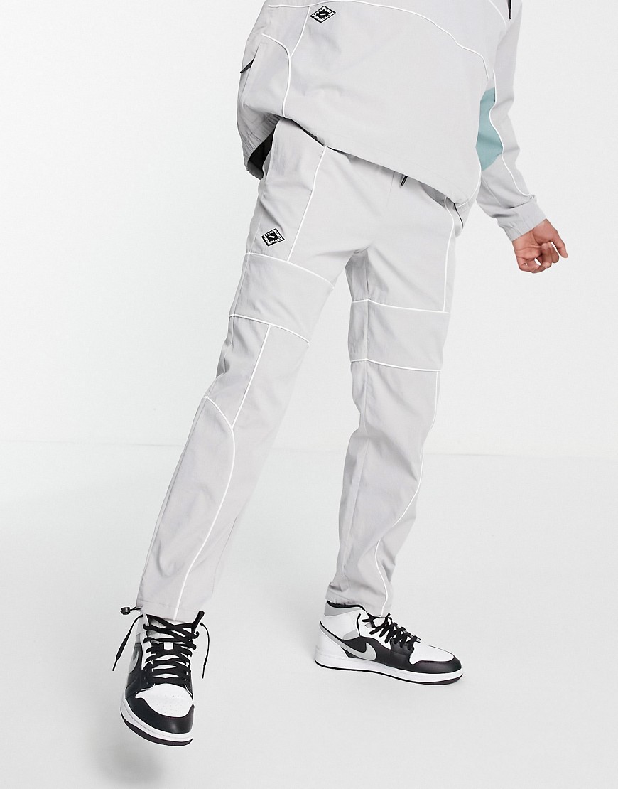 Topman relaxed sweatpants with piping detail in light gray - part of a set-Grey