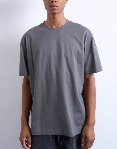 Topman relaxed t-shirt in charcoal 