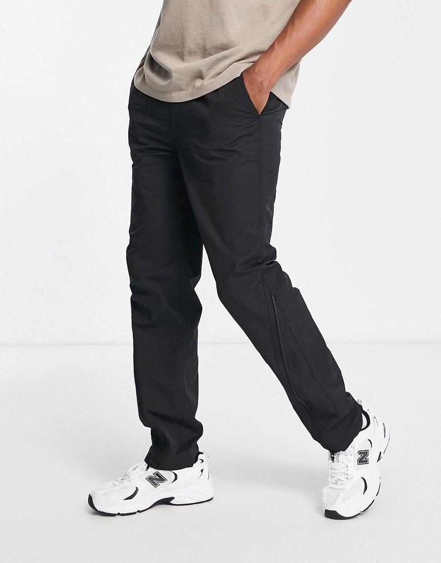 Topman relaxed trousers with zip detail in black