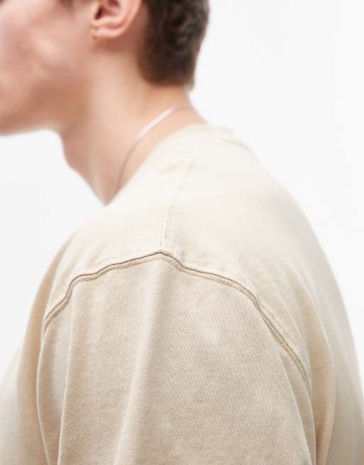Topman relaxed washed t-shirt in stone, 3 of 4