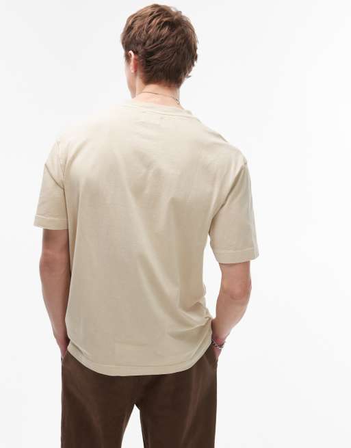 Topman relaxed washed t-shirt in stone, 4 of 4