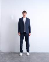 Topman relaxed wool touch suit jacket in navy