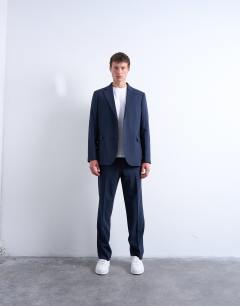 Relaxed wool touch suit jacket in navy
