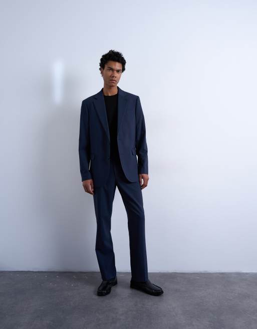 Topman relaxed wool touch suit jacket in navy, 2 of 5