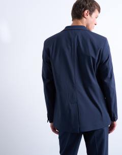 Model wearing Relaxed wool touch suit jacket in navy