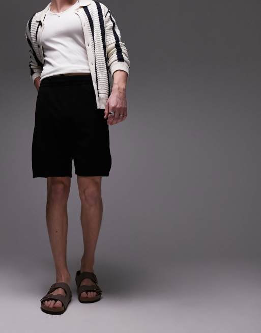 Topman rib short in black