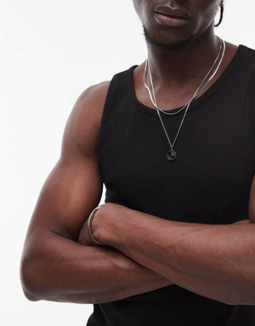 Topman rib vest in black