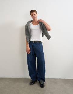 Model wearing Rib vest in white